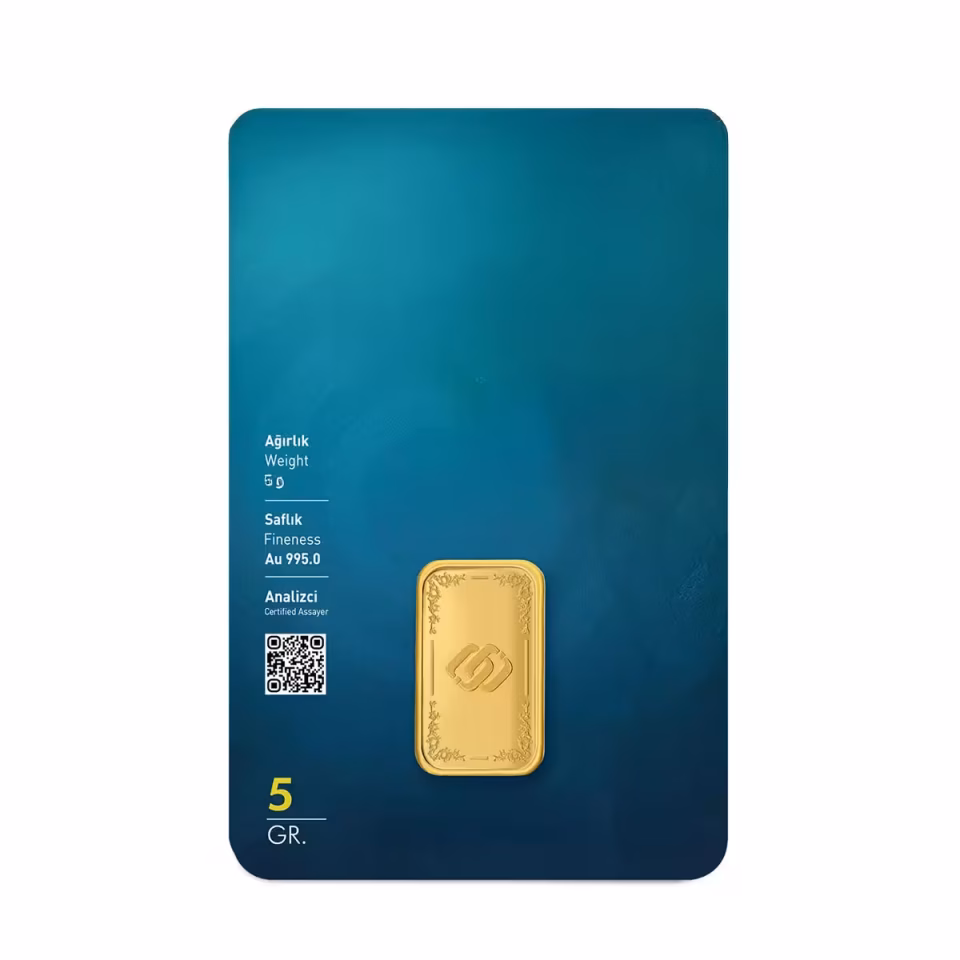 24 Ayar 5 gr 995 Özbağ Külçe Altın