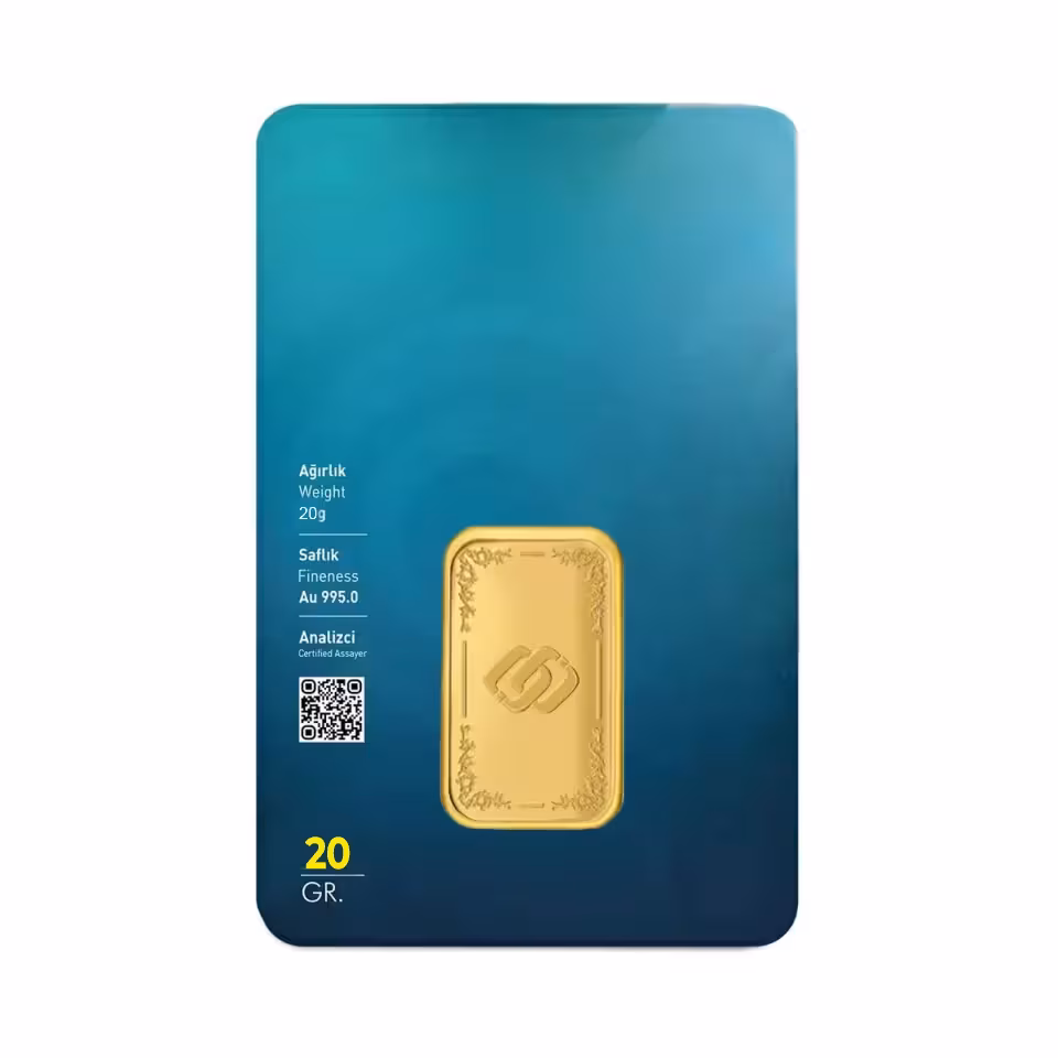 24 Ayar 20 gr 995 Özbağ Külçe Altın