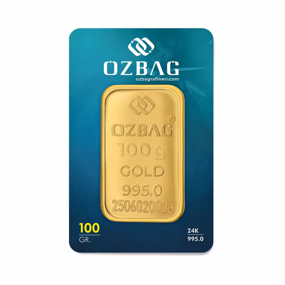 24 Ayar 100 gr 995 Özbağ Külçe Altın