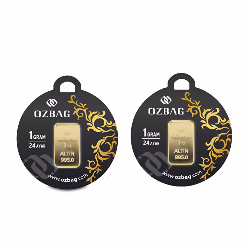 24 Ayar 2 Adet 1 gr 995 Özbağ Külçe Altın