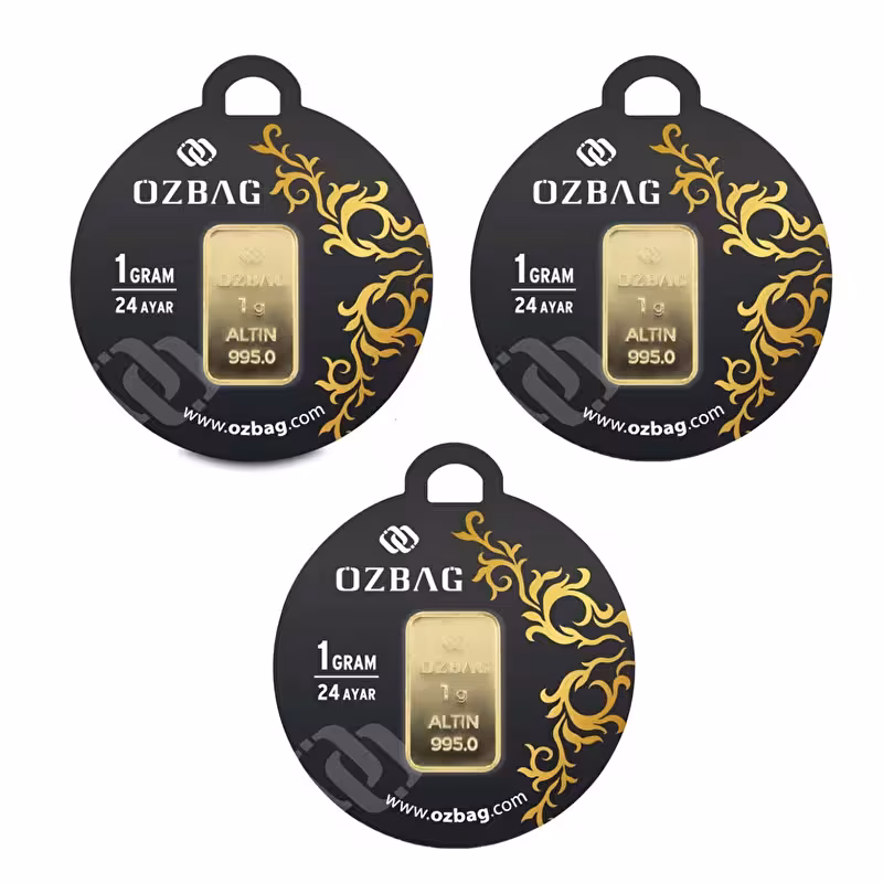 24 Ayar 3 Adet 1 gr 995 Özbağ Külçe Altın