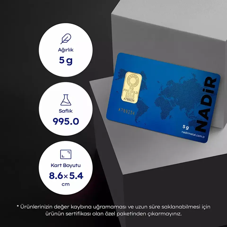 NadirGold 5 Gr Külçe Altın
